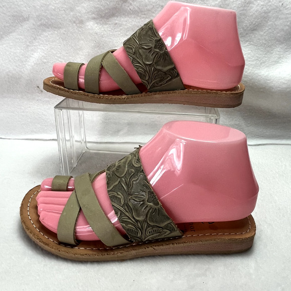Elleanor Sandals Womens Hand Made In Mexico Brown Leather Ornamented - Picture 12 of 13